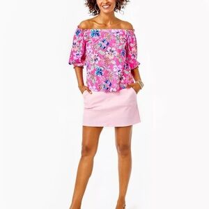 Lilly Pulitzer Lessa off Shoulder Blouse Floral Top